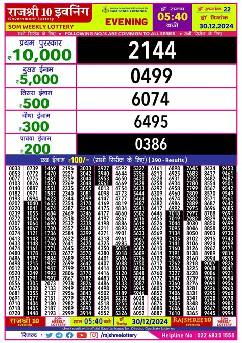 rajshree 10 lottery result today evening 5.40 pm|Rajshree 10 evening som weekly lottery 5.40pm result 25/3/24.